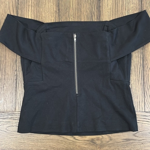 Anthropologie Deletta Off Shoulder Top M Black Stretch Boho Semi Formal Festival - Picture 4 of 8